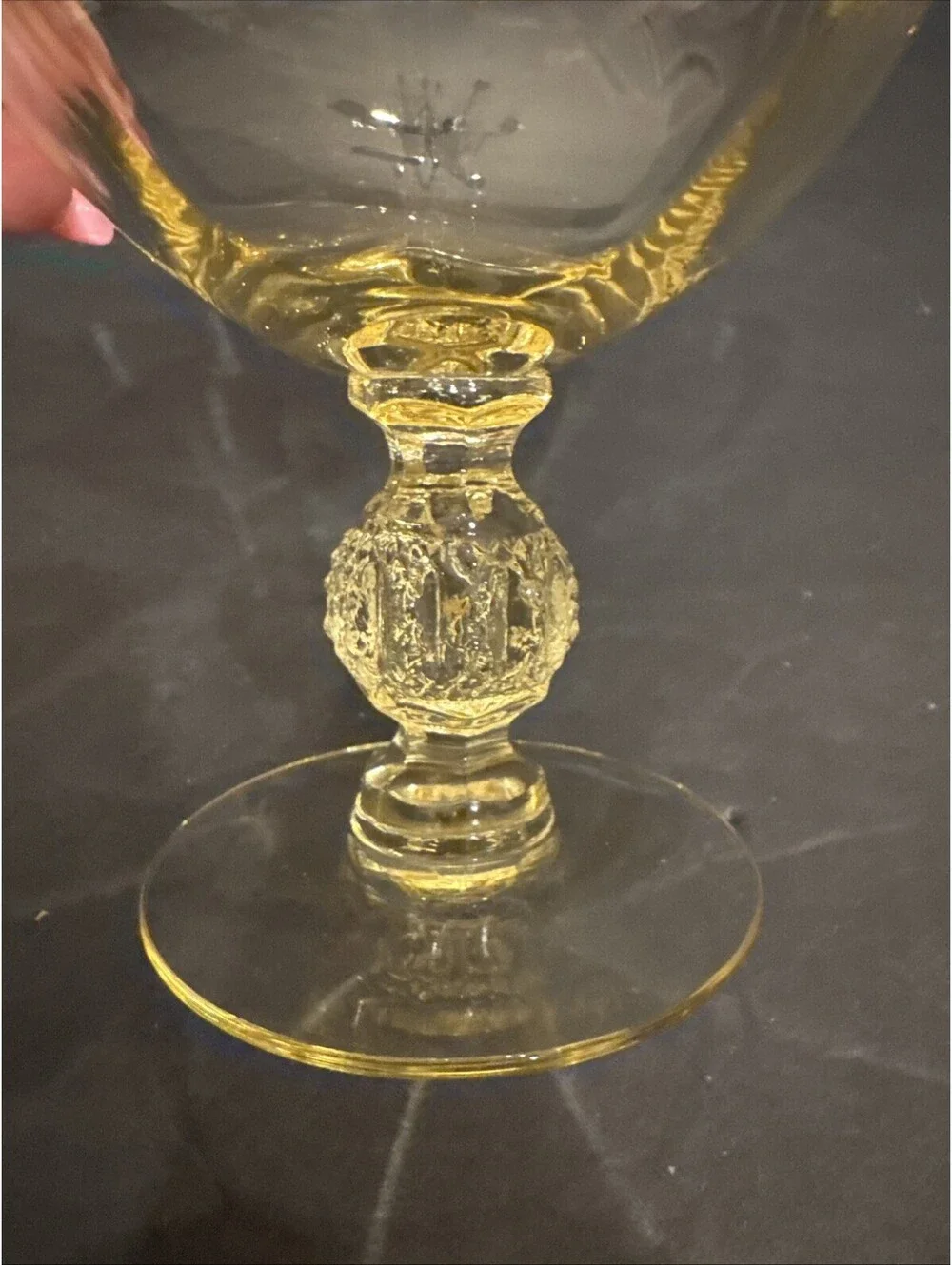 Cambridge Aurora Mandarin Gold Yellow Champagne Sherbet Glass 4.5” H X 4”